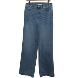 Lands' End Women Sz 10 High Rise Wide Leg Jeans Light Wash Denim